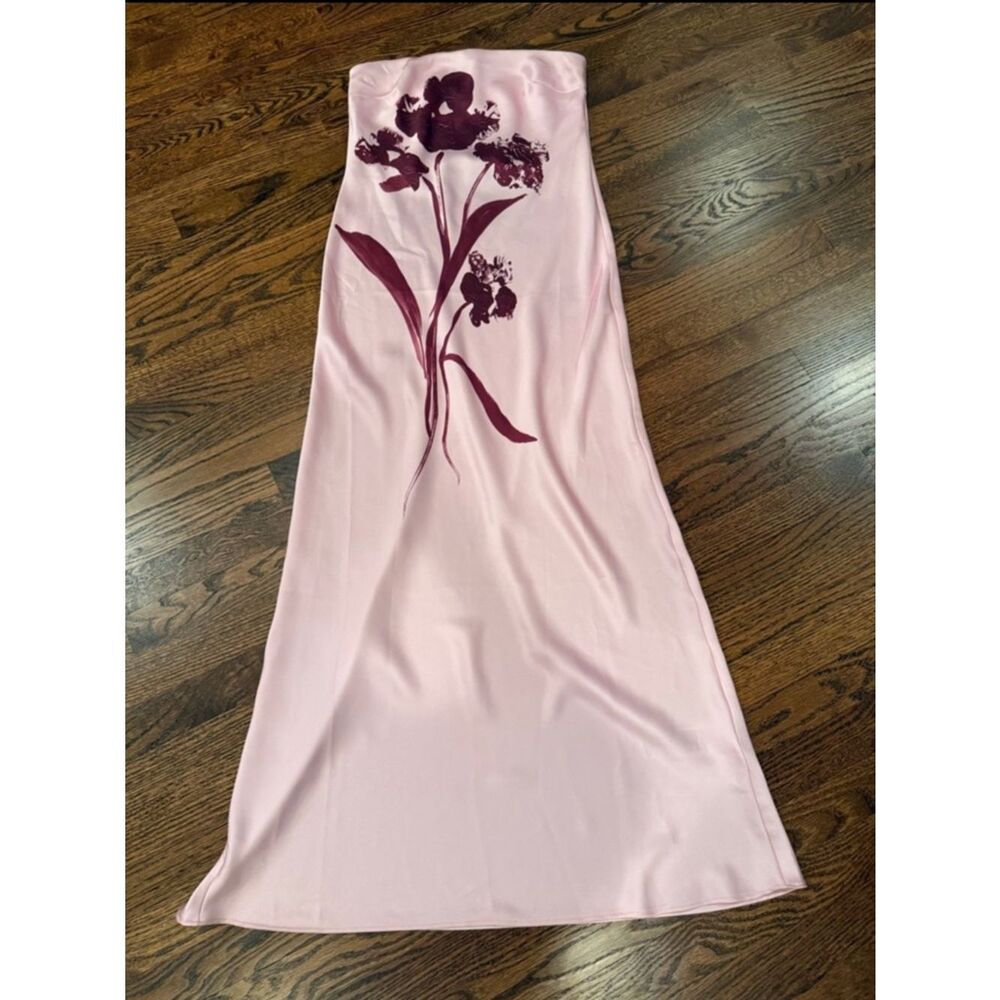New Anthropologie Strapless Satin Maxi Slip Dress Size M - Picture 4 of 7